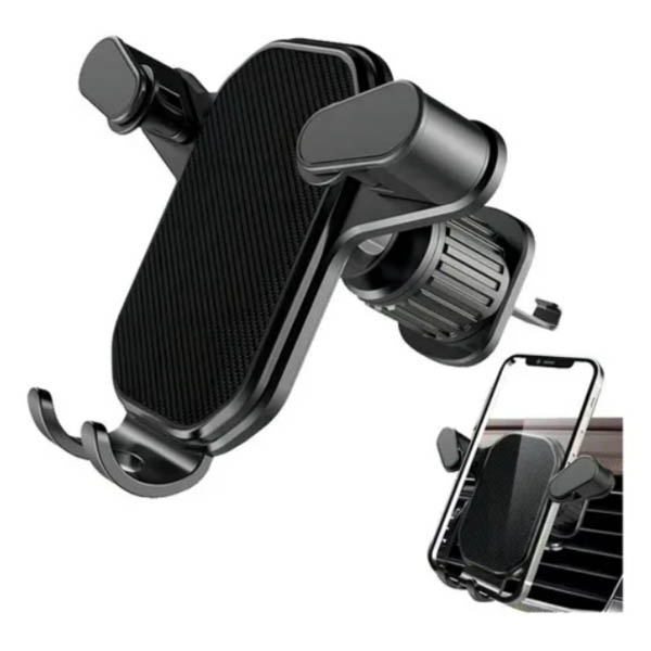 Suporte Celular Gps Veicular Carro Ar Condicionado Gira 360 Preto