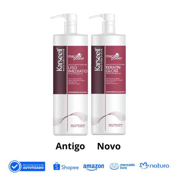 Karseell Liso Imediato 500g 🔥 Progressiva Sem Formol Cabelo Liso Sedoso Brilho Espetacular em 40 Min Anti Frizz Total